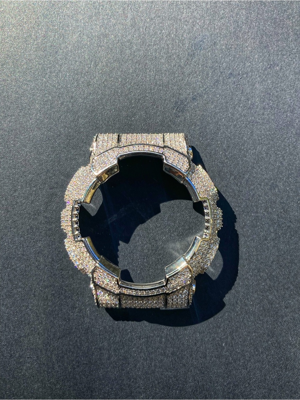 Silver Moissanite Iced Out Bezel Upgrade for G Shock Ga 110 Models